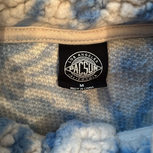 PacSun Blue & White Crop Thick Sweatshirt Fleece Size M - Picture 3 of 8